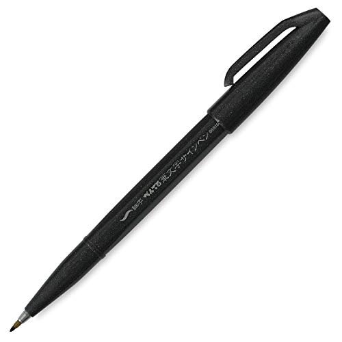Pentel Arts Sign Pen Touch, Fude Brush Tip, Black Ink - 1 Pack (SES15NBPA) - Image 3