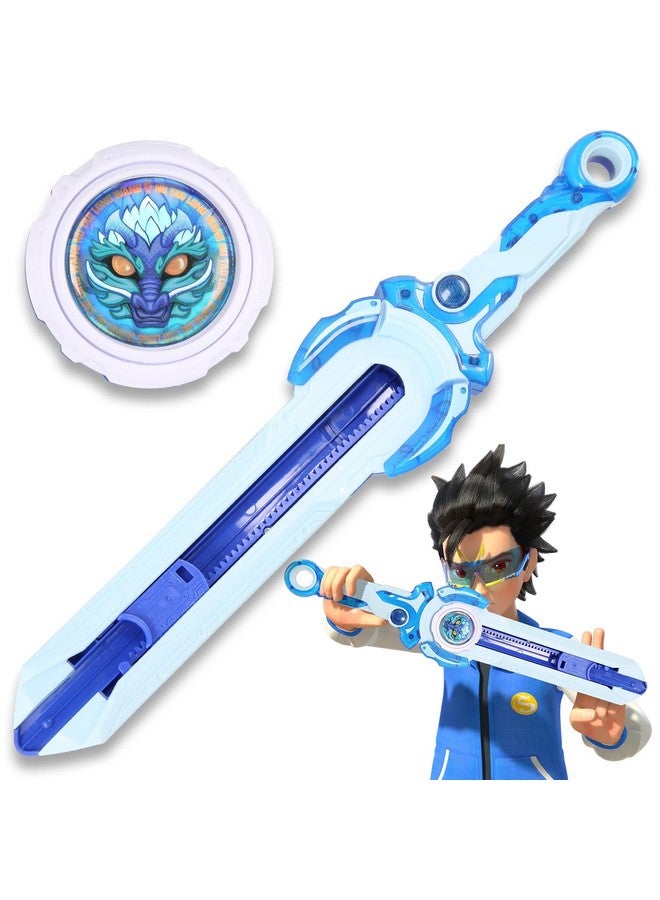 INFINITY NADO Battling Toys, Mini Sword for Beginners, Spinning Top and Sword Launcher Battle Set Toys for Kids Ages 5-7 8-12, Mini Battle Brust Sword Toys for Boys, Blue - Image 1