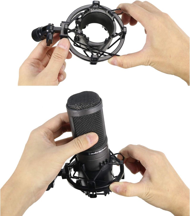 SUNMON AT2020 Shock Mount with Windscreen, Shock Mount Stand with Foam Pop Filter for Audio Technica AT2020 AT2035 AT4040 AT2020USB ATR2500x Condenser Micphone - Image 5