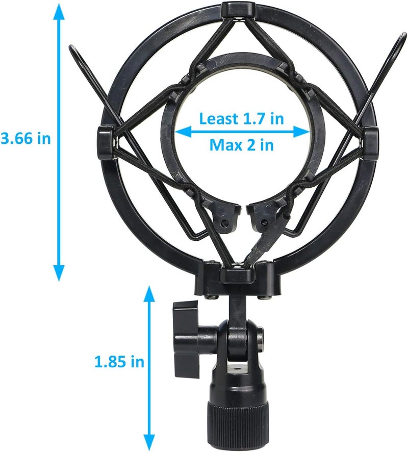 SUNMON AT2020 Shock Mount with Windscreen, Shock Mount Stand with Foam Pop Filter for Audio Technica AT2020 AT2035 AT4040 AT2020USB ATR2500x Condenser Micphone - Image 4