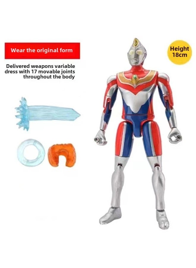 Ultraman Hand-made Spot Gold Cero Beria Geed Tiga Doll Model Stand Kidsren's Toys-Color:Wear The Original Form - Image 1