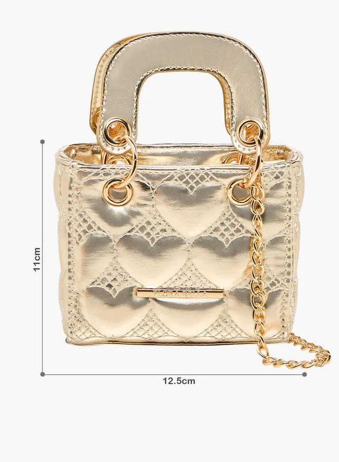 Flora Bella By Shoexpress Flora Bella Heart Quilted Crossbody Bag with Chain Strap Ramadan Collection