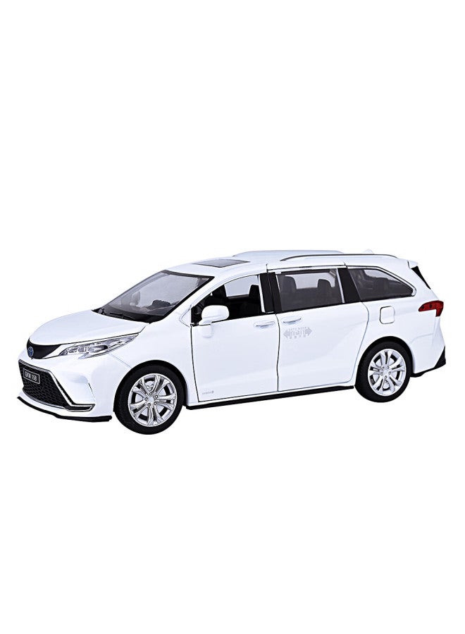 Black mamba Heimanba 1：24 Toyota Sienna Mpv Business Vehicle Model Realistic Alloy Children's Toy, White - Image 4