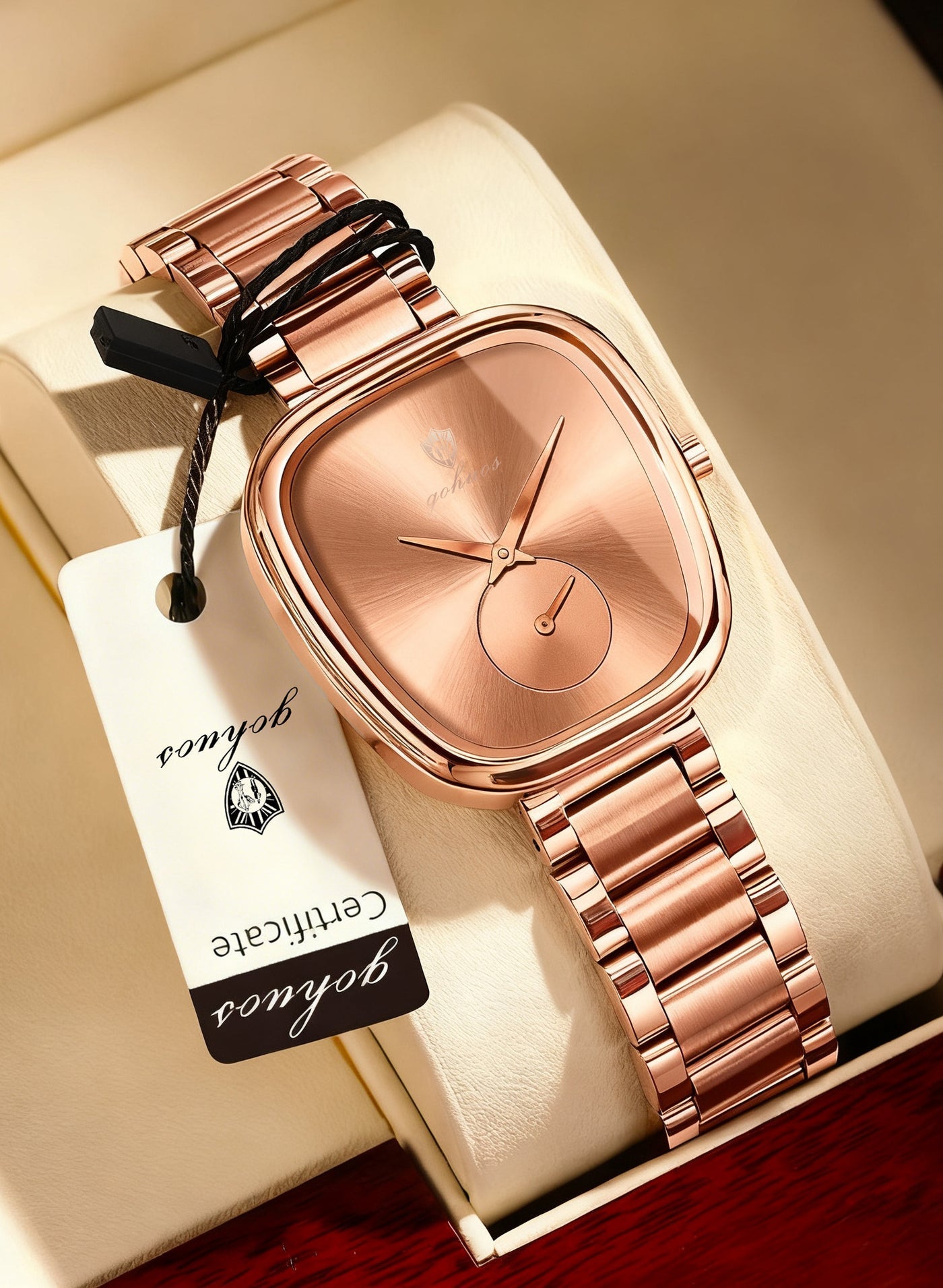 Women's Quartz Watch, Top Brand Luxury Fashion Ladies Stainless Steel Band Waterproof Analog Wrist Watch - 34mm - Rose Golden - Mother or Girlfriend Gift & Eid Ramadan Gifts