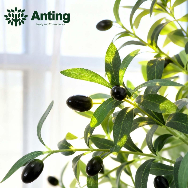 ANTING Artificial Olive Tree 6ft, Tall Faux Silk Plant for Home Office Decor Indoor, Faux Olive Tree, Fake Potted Olive Silk Tree with Planter Natural for Home Living Room - Image 4