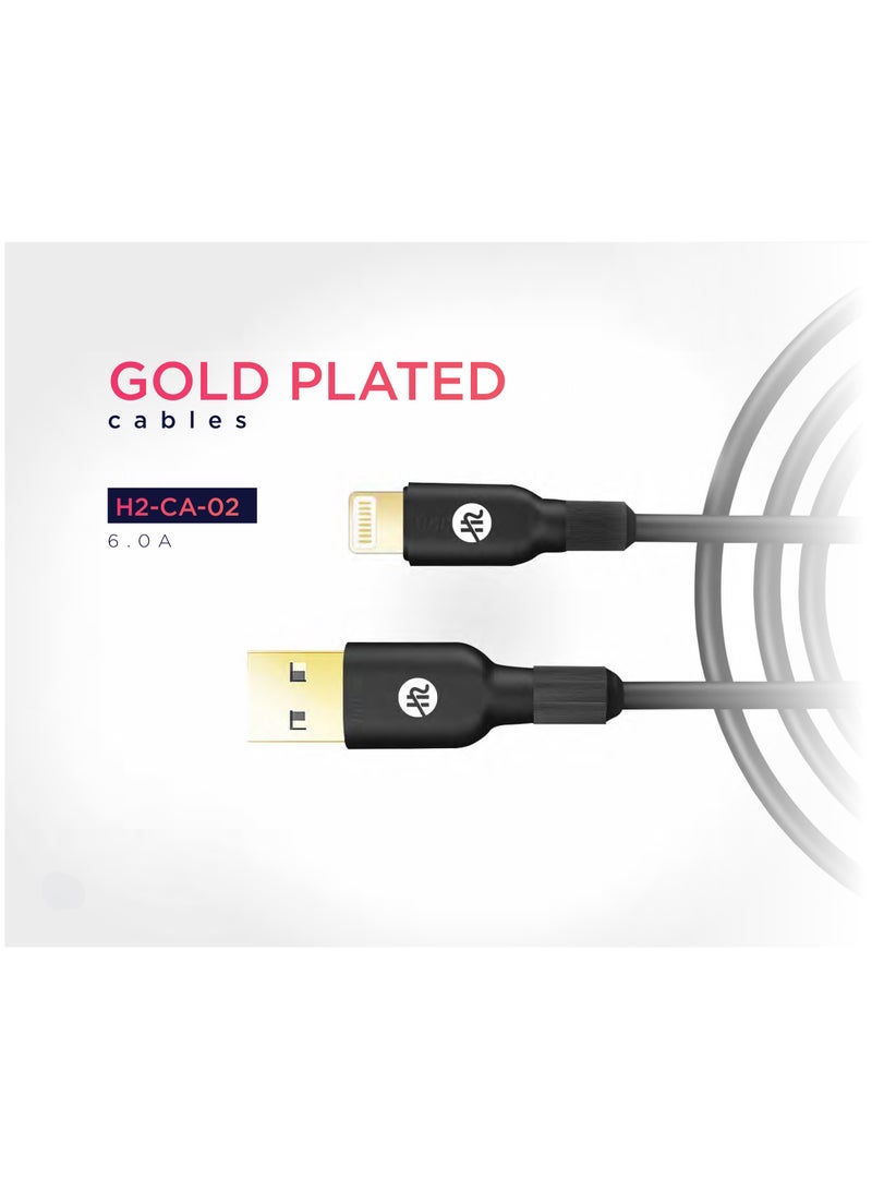 H2 USB-A to Lightning super fast charging/sync cable 6A 1M - Image 3