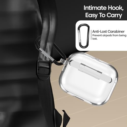 Sounce Earphone Case Cover Compatible with Airpods Pro 3 / 3rd Generation TWS Soft Silicone Skin Case Cover Shock Absorbing Protective Case with Keychain [Front LED Visible] - Image 4