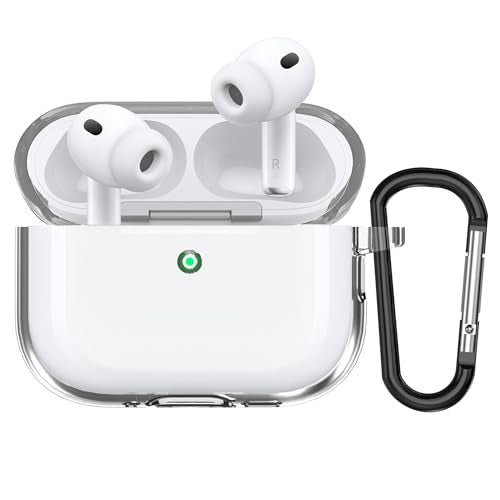 Sounce Earphone Case Cover Compatible with Airpods Pro 3 / 3rd Generation TWS Soft Silicone Skin Case Cover Shock Absorbing Protective Case with Keychain [Front LED Visible] - Image 1