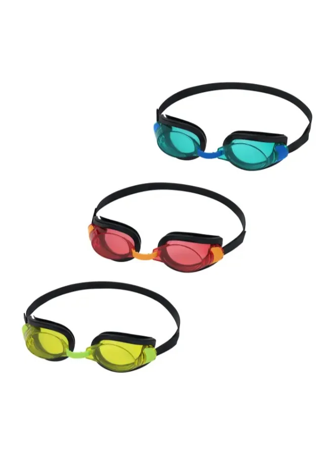 Bestway Bestway Aqua Burst Essential II Swimming Goggles, Polycarbonate Lenses, Adjustable Silicone Strap, Leak-Resistant Swim Goggles for Kids Ages 7+, Assorted Colors