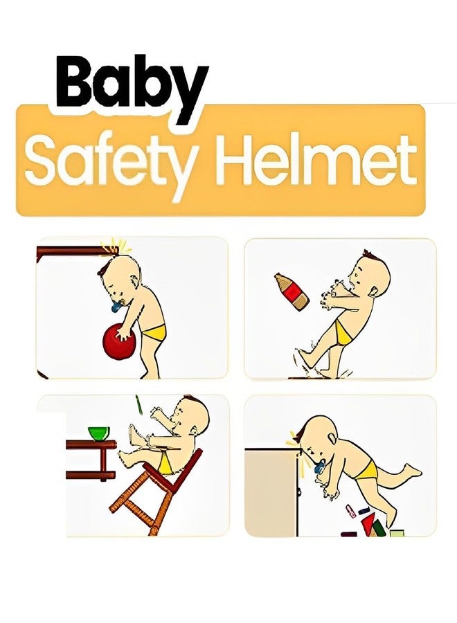 PSEUDO® Baby Infant Toddler Helmet No Bump Safety Helmet for Kids | Adjustable Protective Star Printed Cap | Child Safety Headguard for Running, Walking, Crawling (Peach) - Image 5