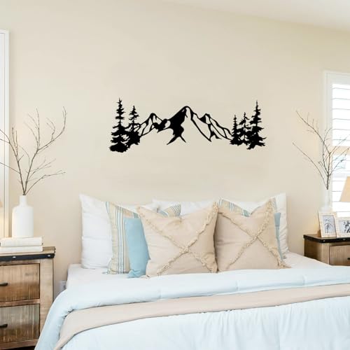 Yuzhuo Metal Mountain Wall Art Decor Mountain Forest Silhouette Art Suitable for Living Room Bedroom Indoor Outdoor Garden Home Decoration - Image 3