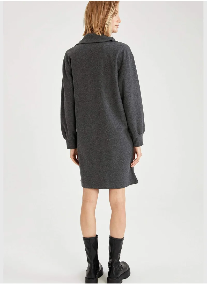 DeFacto Long Sleeve Zippered Mini Dress
