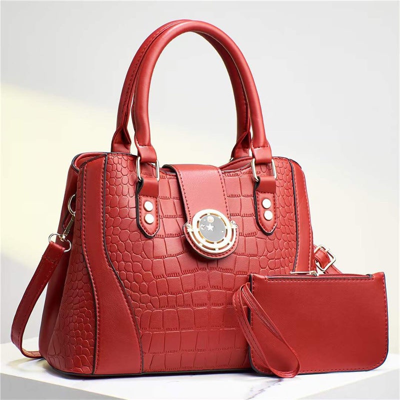 Contrast Color Embossed Mother-In-Law Bag Texture Western Style Large Capacity Single Shoulder Crossbody Women'S Bag Large Bag Women'S Bag - Image 4