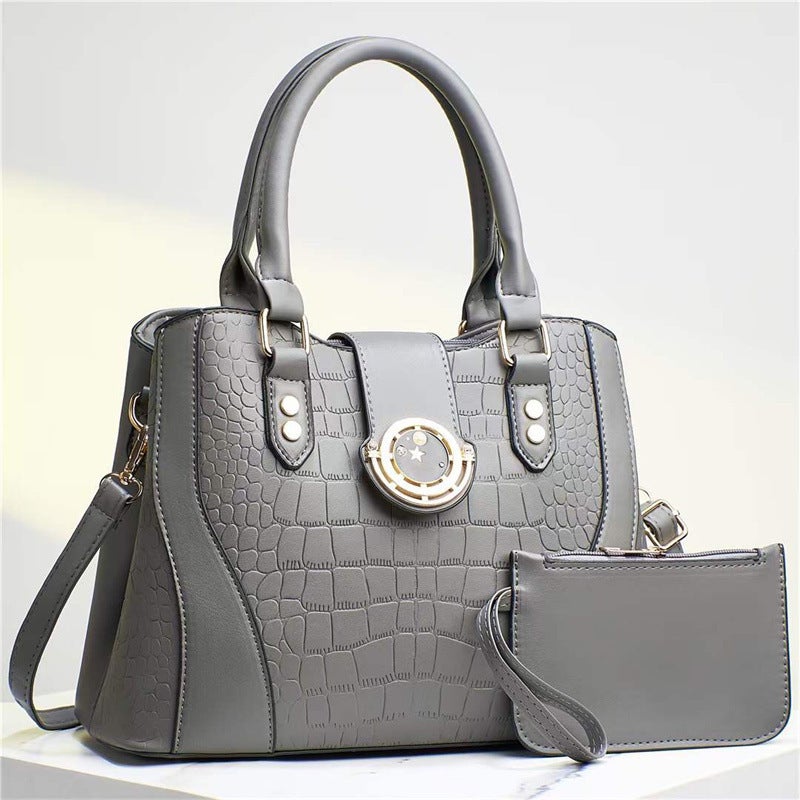 Contrast Color Embossed Mother-In-Law Bag Texture Western Style Large Capacity Single Shoulder Crossbody Women'S Bag Large Bag Women'S Bag - Image 5