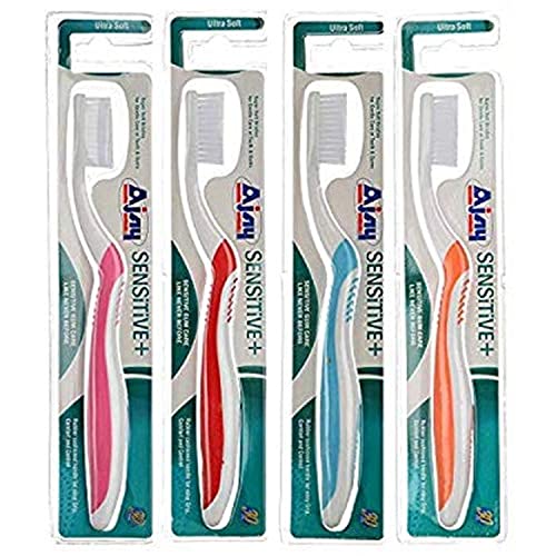 Ajay Sensitive+ Toothbrush (Ultra Soft, Pack Of 10) - Manual, Adult, Multicolor - Image 1