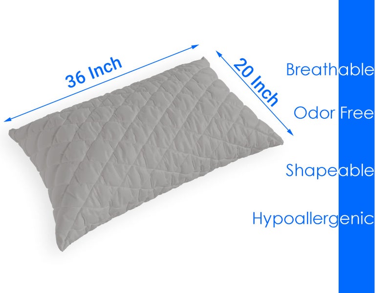 AVI Premium Quilted Bed Pillows for Sleeping Microfiber Filler Soft & Luxurious for Side and Back Sleepers, Set of 2 King Size, 20 x 36 Inch, Grey - Image 5