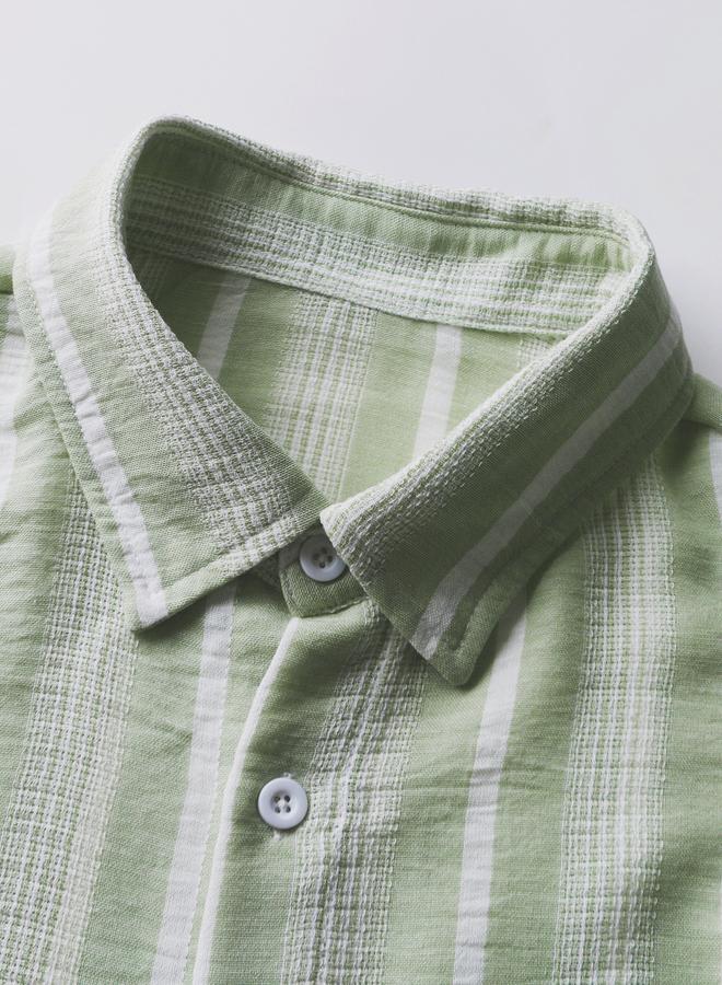 Take Two Men Casual Striped Short Sleeve Shirt - Image 2