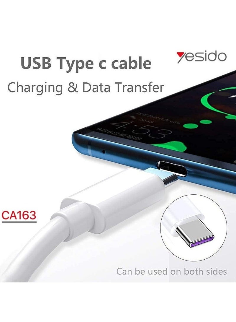 Yesido CA163 Dual Type-C Charging Cable PD 60W Fast Charge – 1.2 Meter White – Power Delivery 60W & Compatible with 27W Devices – Dual Type-C Connectors for Fast Charging & Data Sync – Ideal for USB-C Laptops, Smartphones, Tablets & More - Image 5