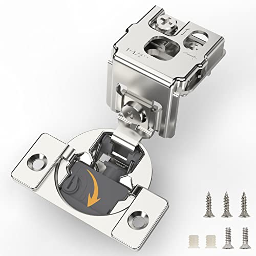 FURNIWARE Closing Speed Control 50 Pack 112 Inch Overlay Soft Close Hinges for Face Frame Cabinet 4D Adjustment Stainless Steel Kitchen Cabinet Hardware 105 Open Concealed Self Closing Hinge - Image 1
