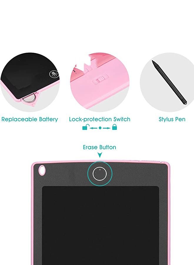 PADOM لوحة الكتابة الرقمية Padom LCD مقاس 8.5 بوصة هدية عيد ميلاد للأولاد والبنات للأطفال لتعلم الألعاب التعليمية لوحة الرسم الذكية المحمولة - Image 4