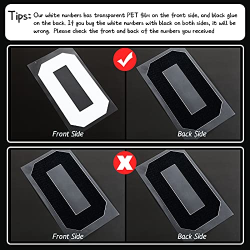 Zonon 22 Pieces Iron on Numbers T Shirt Heat Transfer 0 to 9 Jersey Numbers for Team Uniform Sports(White 5 Inch) - Image 2