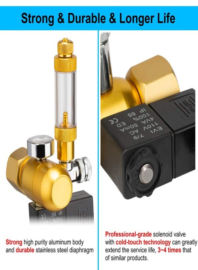 داتو منظم ثاني أكسيد الكربون لأحواض السمك من داتو، مزود بعداد فقاعات وصمام فحص لولبي قابل للتعديل لأحواض النباتات الأمريكية القياسية. - Image 3