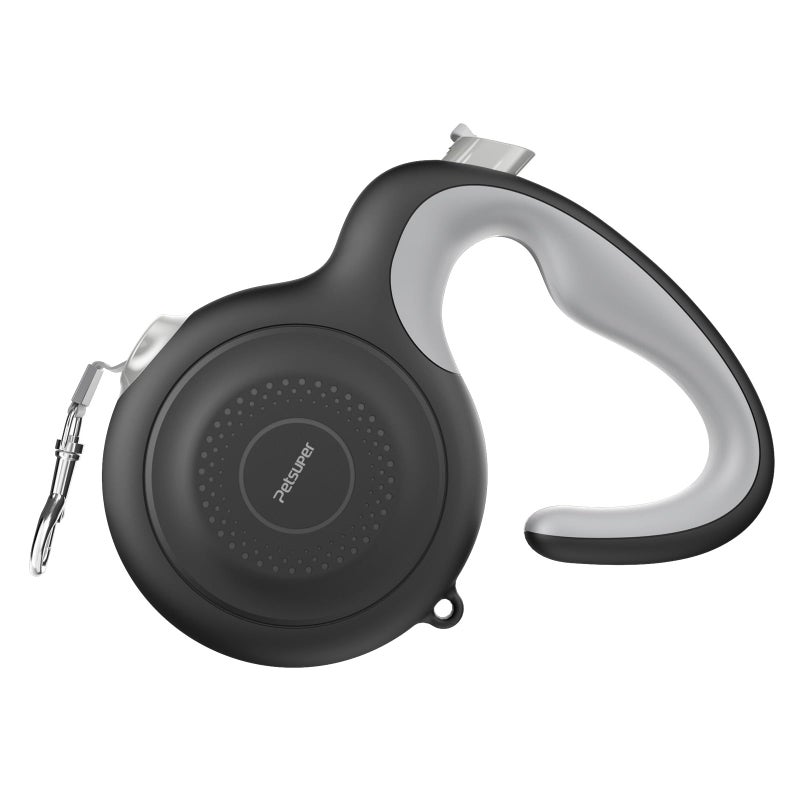 Petsuper AutoBrake Retractable Dog Leash for Medium and Large Dogs, 360Â° Tangle-Free Dog Leash and 16Ft Strong Nylon Tape, Ergonomically Comfortable and Lightweight Grip Handle (Black) - Image 1