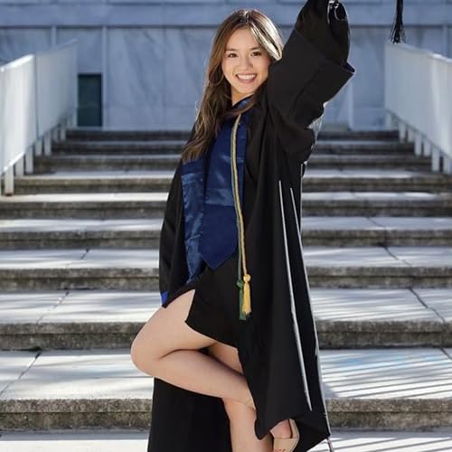 GraduationMall Unisex Adult Plain Graduation Stole 60" Navy Blue - Image 5