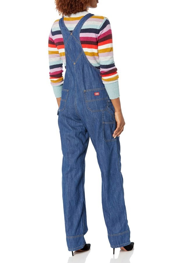 Dickies Women's Denim Bib Overall, Medium Stonewashed Denim, M - Image 2