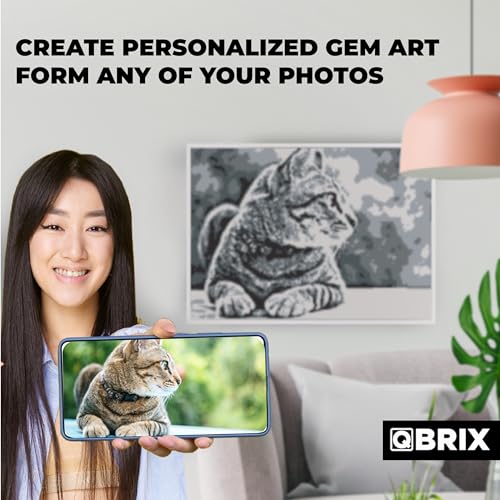 QBRIX فن الماس المؤطر من أي صورة - مجموعة رسم ألماسة مخصصة للكبار - فن الأحجار الكريمة المخصص - مجموعة حرفية افعلها بنفسك للكبار - أصلي - 12 x 17 بوصة - Image 4