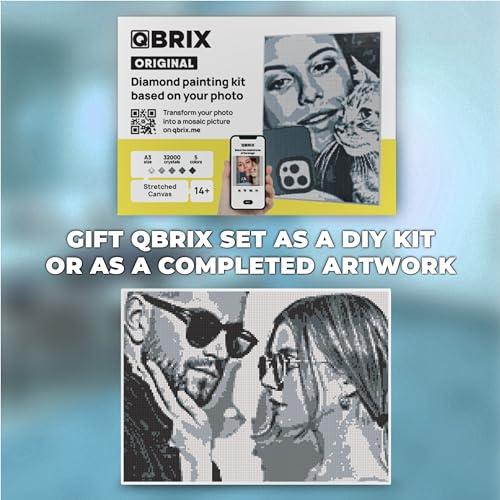 QBRIX فن الماس المؤطر من أي صورة - مجموعة رسم ألماسة مخصصة للكبار - فن الأحجار الكريمة المخصص - مجموعة حرفية افعلها بنفسك للكبار - أصلي - 12 x 17 بوصة - Image 5
