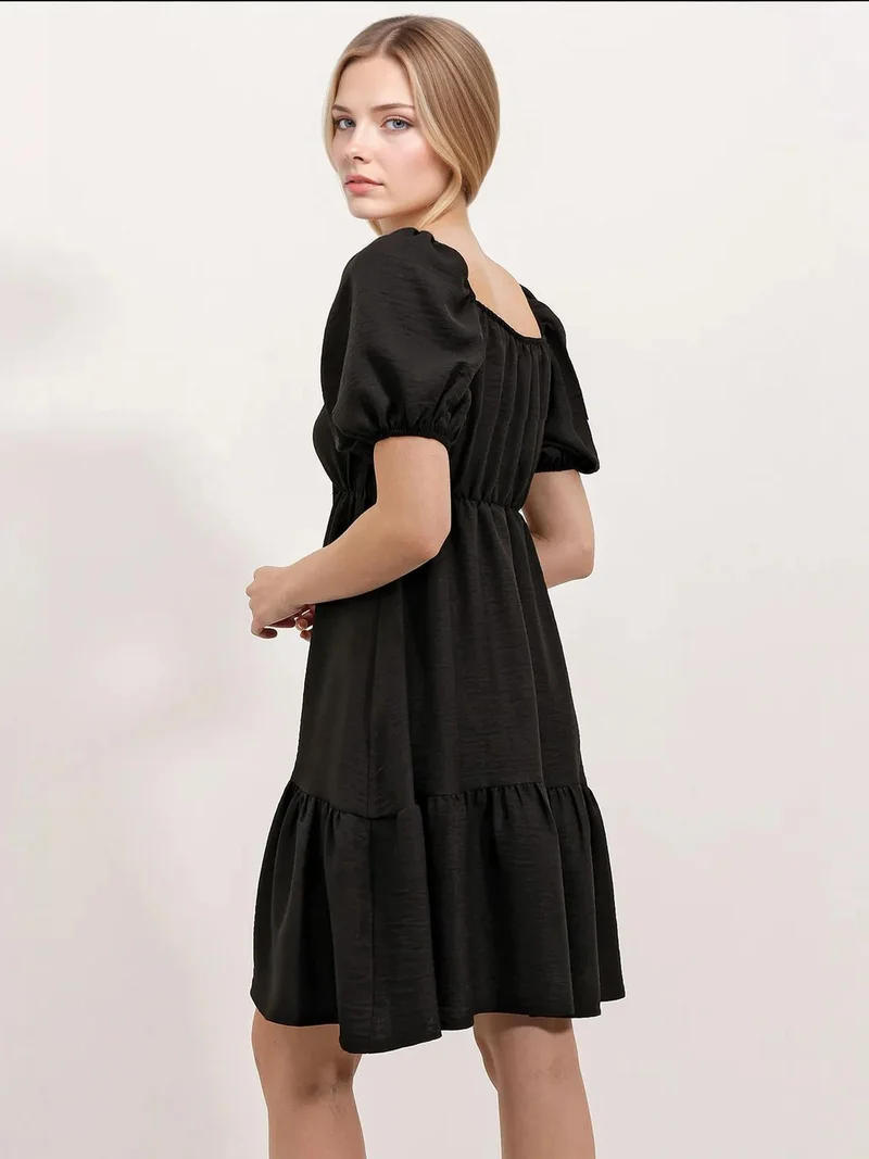 BIG DART BDART Square Neck A-Form Mini Dress with Bow