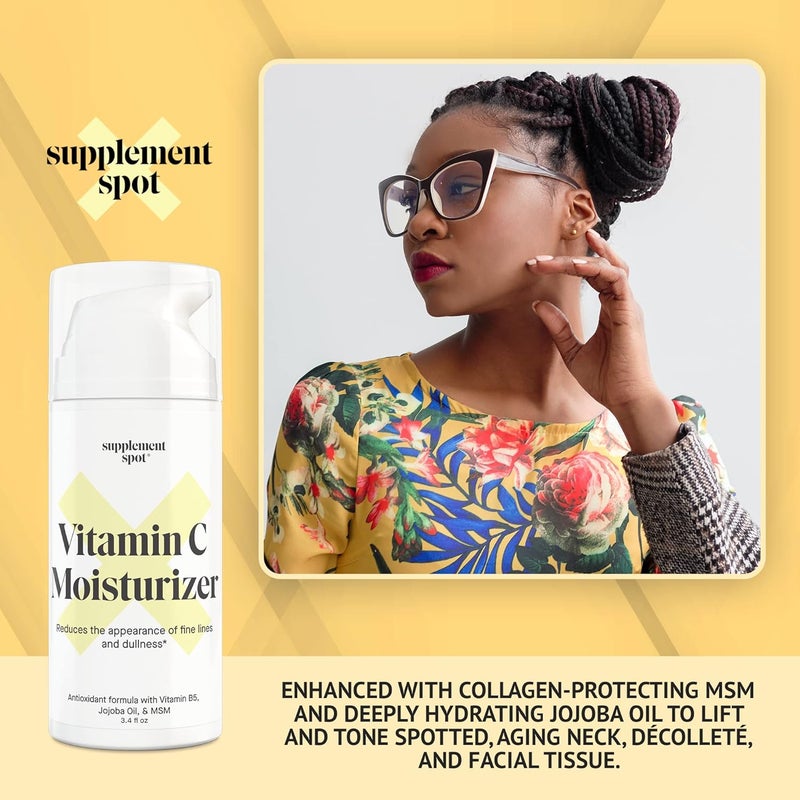 Supplement Spot Antioxidant C Moisturizer Revitalizing Vitamin Lotion wVitamin E Oil Jojoba Oil Vitamin Face Moisturizer For Fine Lines Wrinkles Suitable For All Skin Types - Image 3