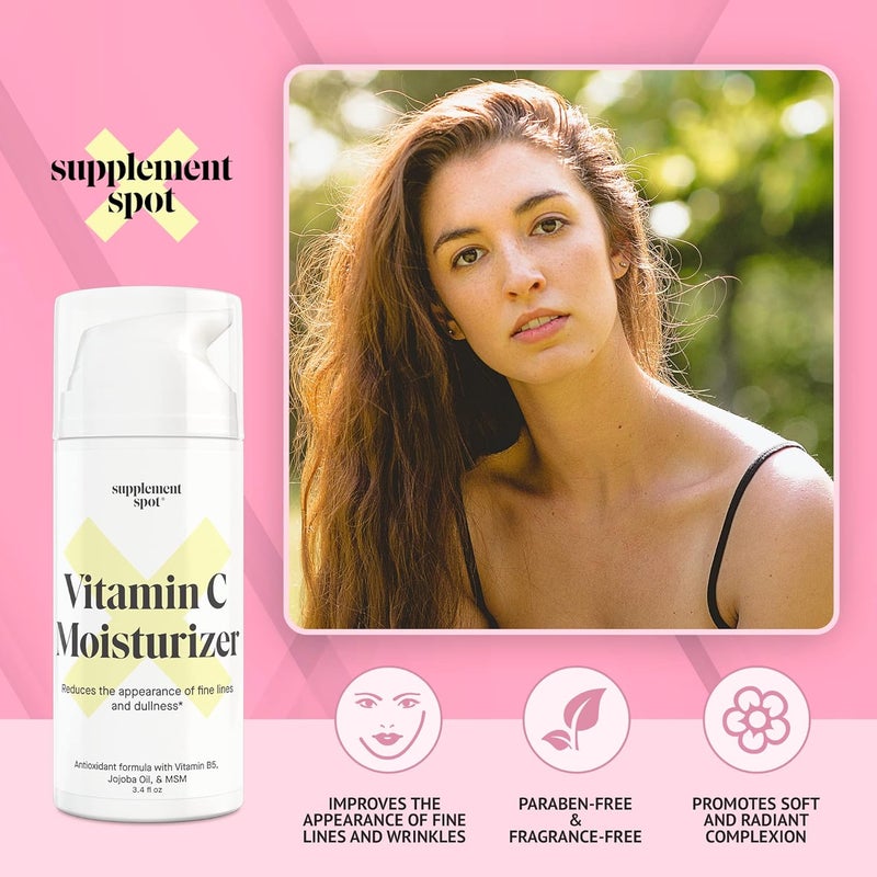 Supplement Spot Antioxidant C Moisturizer Revitalizing Vitamin Lotion wVitamin E Oil Jojoba Oil Vitamin Face Moisturizer For Fine Lines Wrinkles Suitable For All Skin Types - Image 2