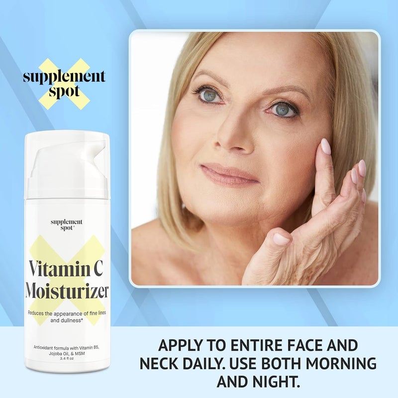 Supplement Spot Antioxidant C Moisturizer Revitalizing Vitamin Lotion wVitamin E Oil Jojoba Oil Vitamin Face Moisturizer For Fine Lines Wrinkles Suitable For All Skin Types - Image 4