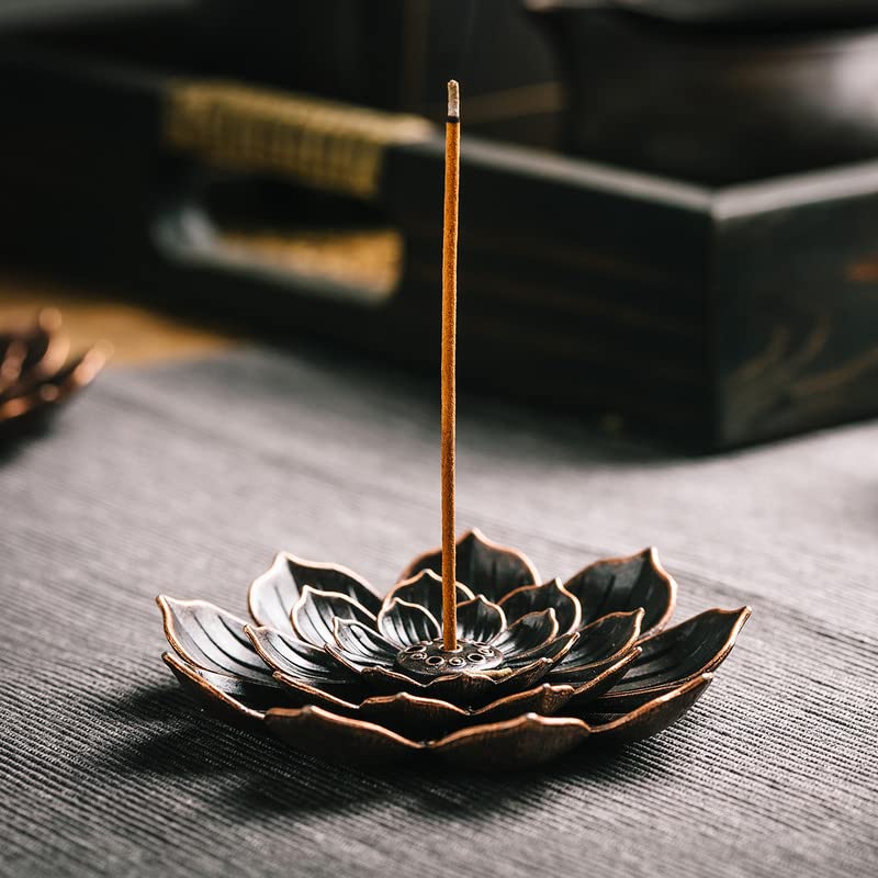 GARMOLY Incense Burner, Incense Holder for Sticks, Brass Lotus Incense Stick Holder and Detachable Ash Catcher - Image 3