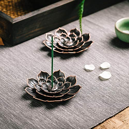 GARMOLY Incense Burner, Incense Holder for Sticks, Brass Lotus Incense Stick Holder and Detachable Ash Catcher - Image 5