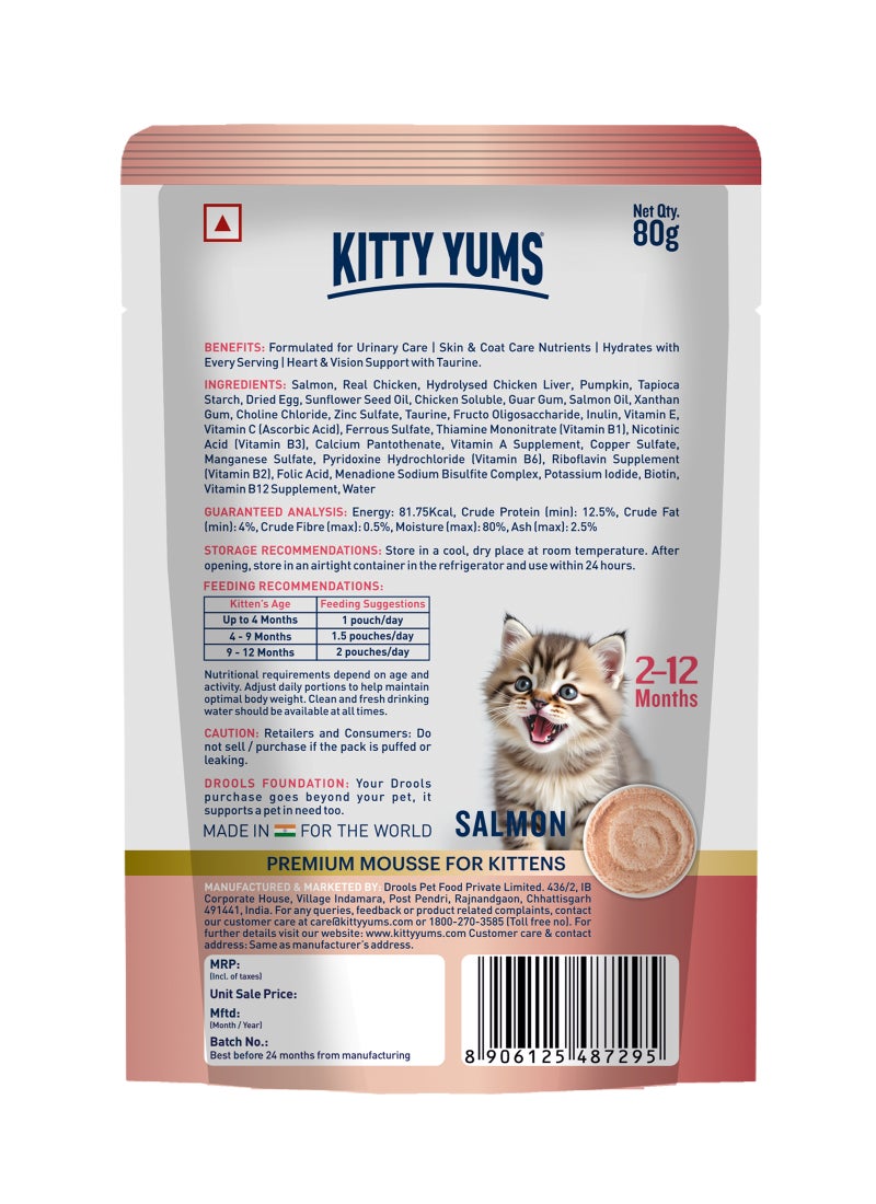 Kitty Yums Salmon Mousse Kitten 80gm – Pack of 24 - Image 2