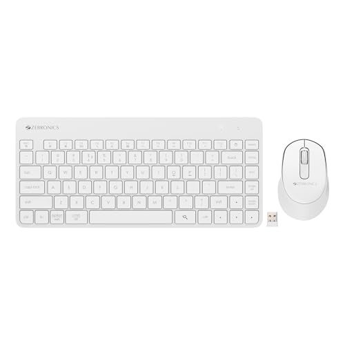 ZEBRONICS Companion 201 2.4GHz Wireless Keyboard & Mouse Combo, 83 Keys, AI Assist Key, 12 Integrated Multimedia Keys, 3 Button Mouse, 1600 DPI, High Precision, Silent Operation (White) - Image 1