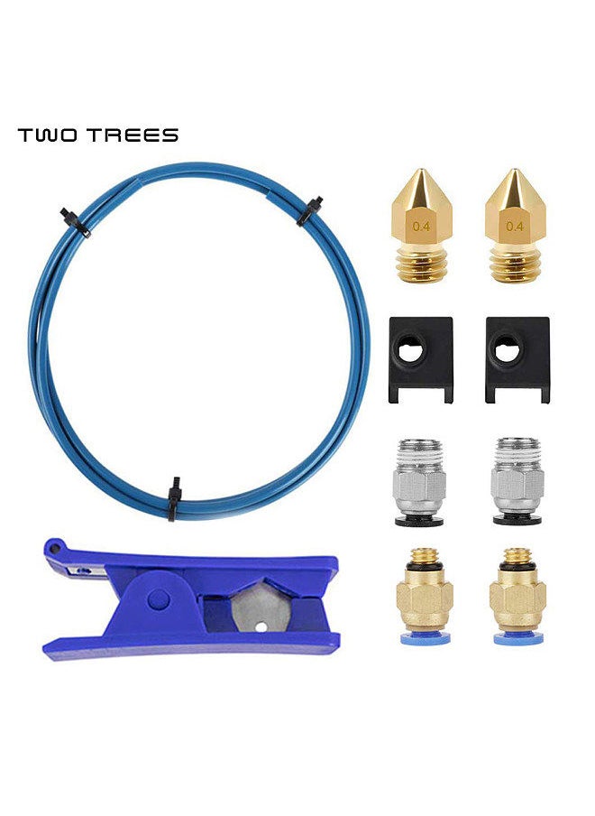 Two Trees 3D Printer Kit PTFE Tubing Hose Pipe 40cm for 1.75mm Filament with PTFE Tube Cutter 2pcs PC4-M6 Pneumatic Fittings 2pcs PC4-M10 Pneumatic Fittings Hotend Socks Blue  - Image 4
