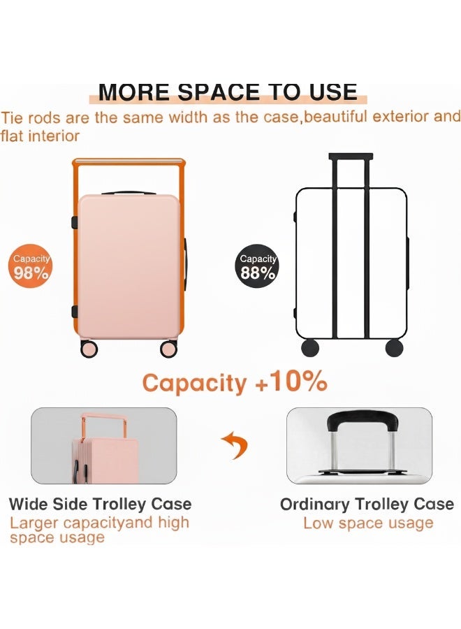 Skycare 20 inch Wide-Handle Carry-on Suitcase,PC Material, 360°Silent Wheels, USB Charging Port, Aluminum Alloy Handle Includes Dust Cover - Image 5