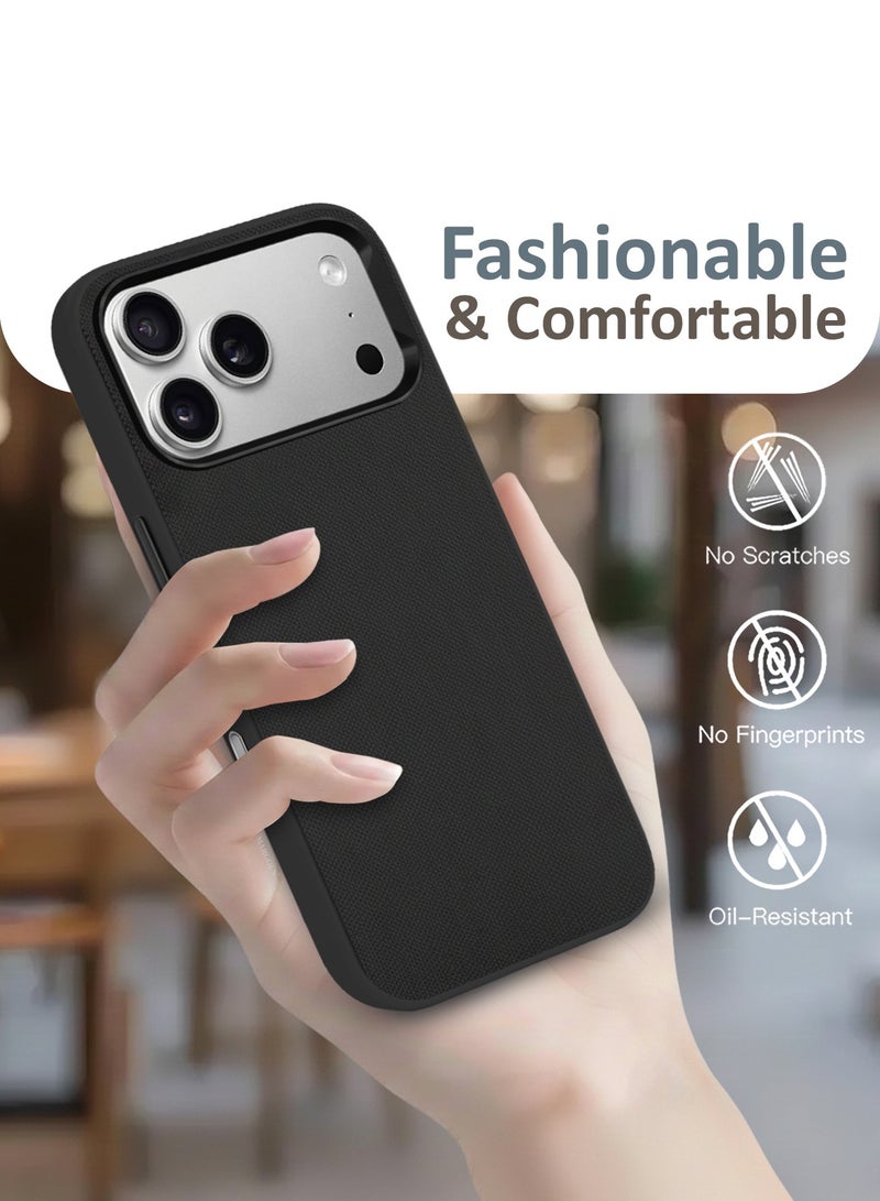 MARGOUN Vegan Leather Case for iPhone 17 Pro Max - Slim Protective Back Cover with Precise Cutouts Screen Protection - Black - Image 5