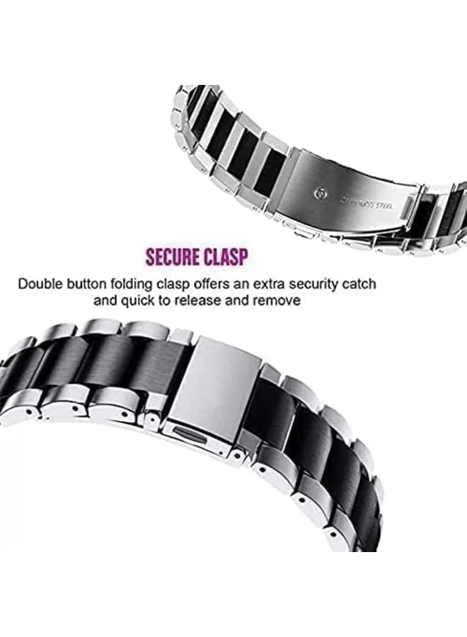 دادو سوار بديل من الفولاذ المقاوم للصدأ متوافق مع ساعة هواوي 3 46 ملم وساعة هواوي 3 برو 48 ملم 3 خرزات بطول قابل للتعديل حزام من الفولاذ المقاوم للصدأ - Image 3