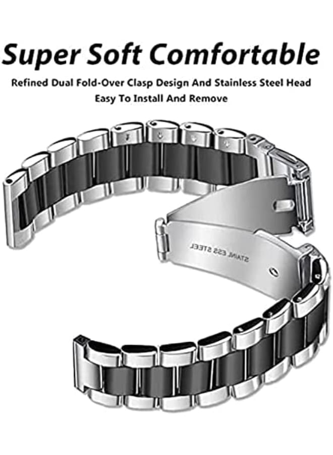 دادو سوار بديل من الفولاذ المقاوم للصدأ متوافق مع ساعة هواوي 3 46 ملم وساعة هواوي 3 برو 48 ملم 3 خرزات بطول قابل للتعديل حزام من الفولاذ المقاوم للصدأ - Image 4