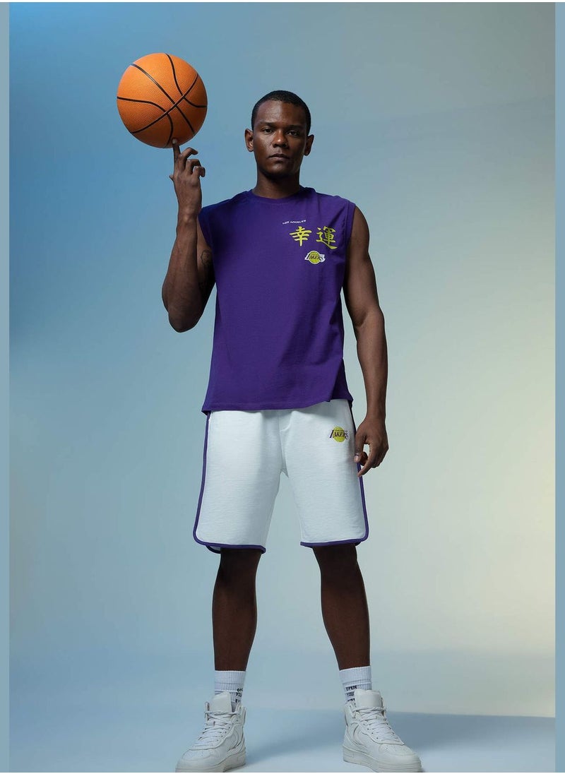 DeFacto Man NBA Los Angeles Lakers Licenced Crew Neck Knitted T-Shirt  - Image 3