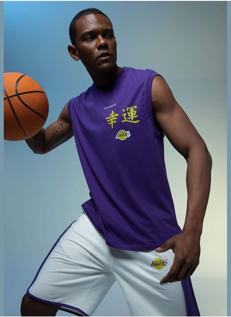 DeFacto Man NBA Los Angeles Lakers Licenced Crew Neck Knitted T-Shirt  - Image 2