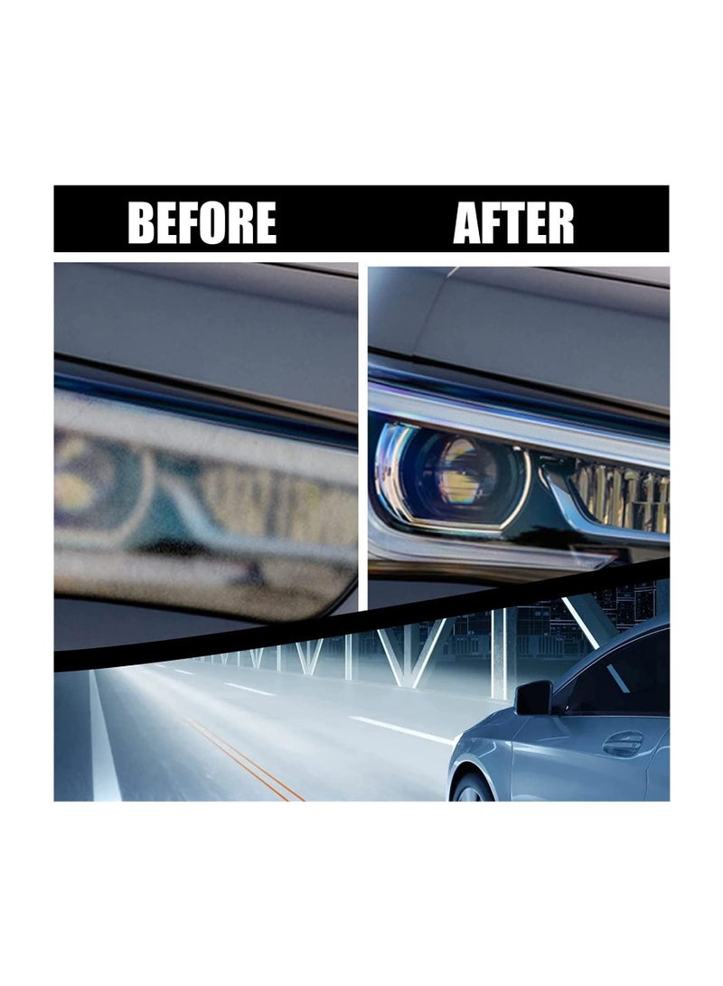 Car Headlight Repair Agent, Wipe New Headlight Restore Taillight Repair Kit-Set, Car Headlight Cleaner and Restorer Kit, Headlamp Cleaner Restorer, and Polish Cloudy Lights Taillights - Image 5