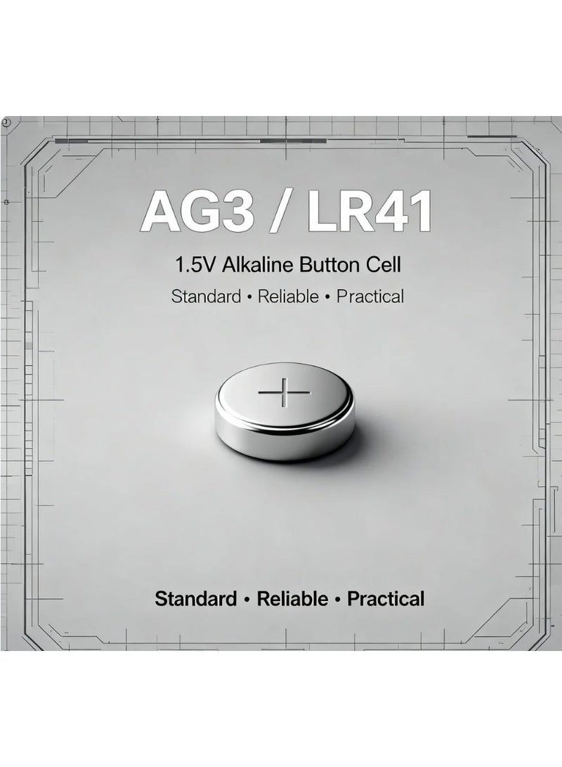 robotgcc AG3 LR41 1.55V Alkaline Button Cell Battery 20-Pack (2 Blisters × 10 Cells) | Compatible with LR41 / 192 / 384 | Small Size Watch Battery for Watches, Calculators, Laser Pointers & Precision Electronics - Image 5