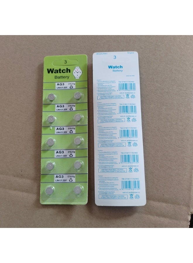robotgcc AG3 LR41 1.55V Alkaline Button Cell Battery 20-Pack (2 Blisters × 10 Cells) | Compatible with LR41 / 192 / 384 | Small Size Watch Battery for Watches, Calculators, Laser Pointers & Precision Electronics - Image 3