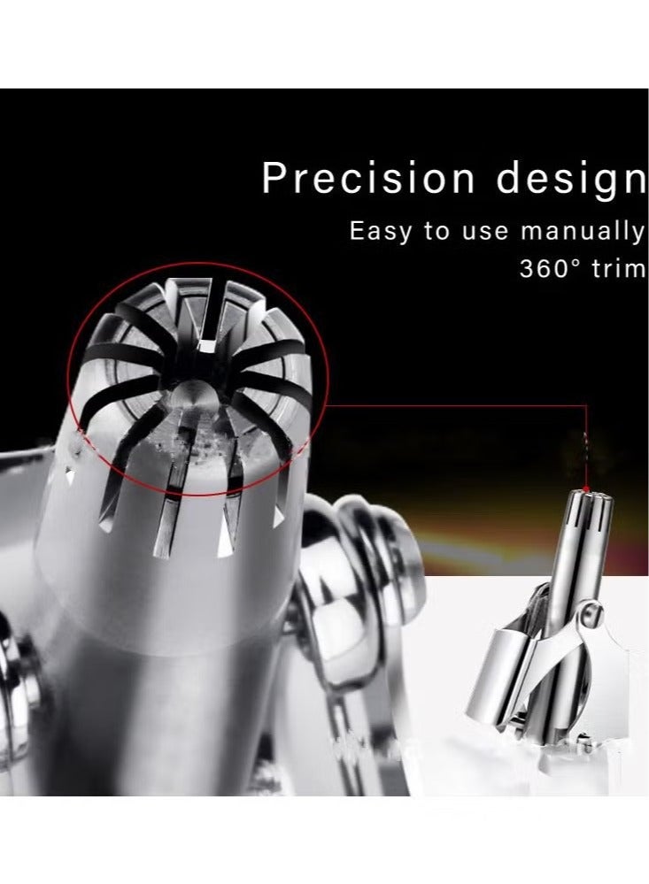 عام قاطع شعر الأنف للرجال مصنوع من الفولاذ المقاوم للصدأ يمكن غسله مزيل شعر الأنف اليدوي - Image 5